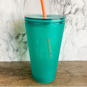 Starbucks green cup.
